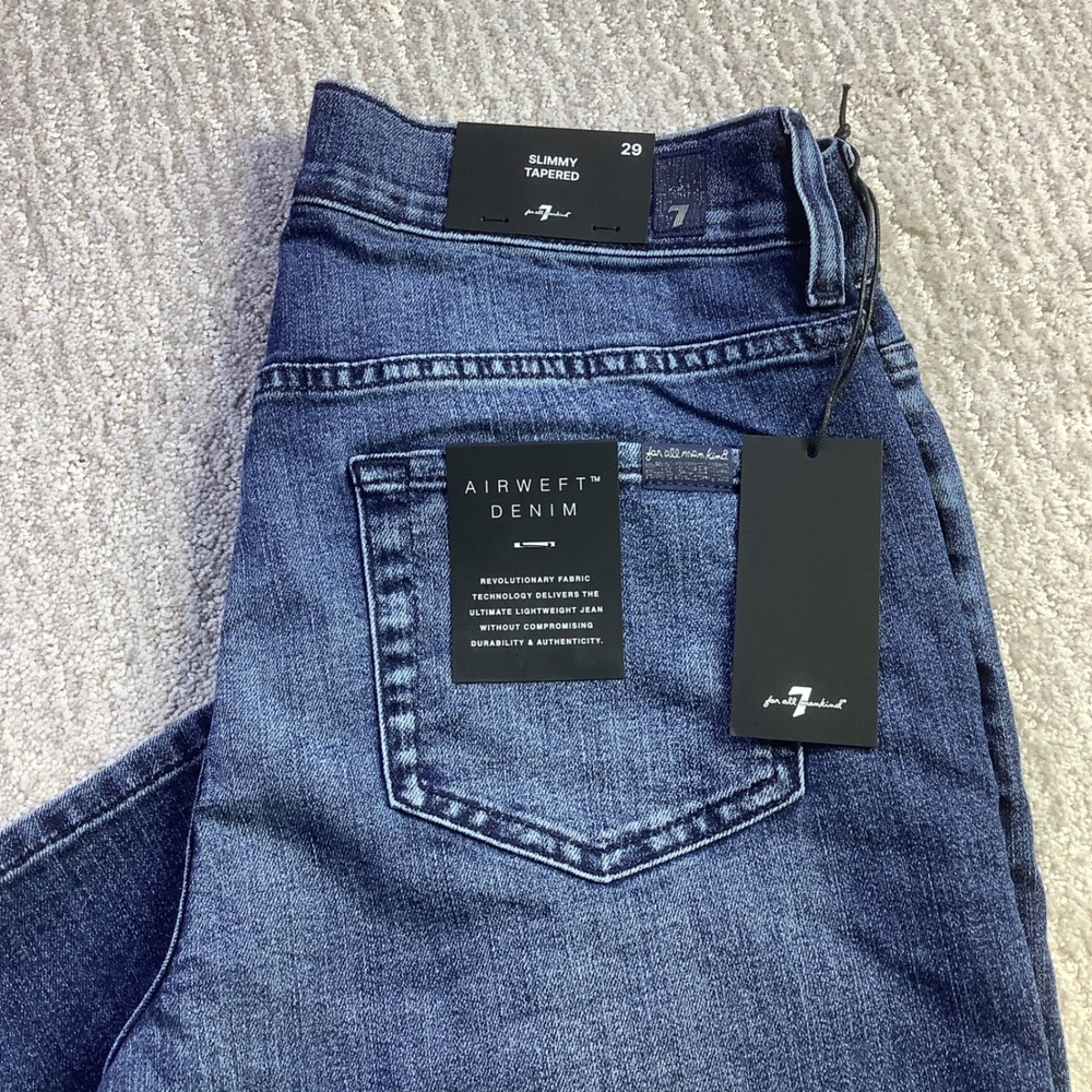 7 For All Mankind Slimmy Tapered Airweft Denim Jeans Landing Size 29 x 31.5 NWT